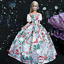 Barbie fête de Noël de bonhomme de neige poupée princesse Style Robe à motif