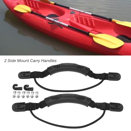 2 Side Mount Carry Handles Paddle Park Bungee Hardware and J Hooks for Kayak