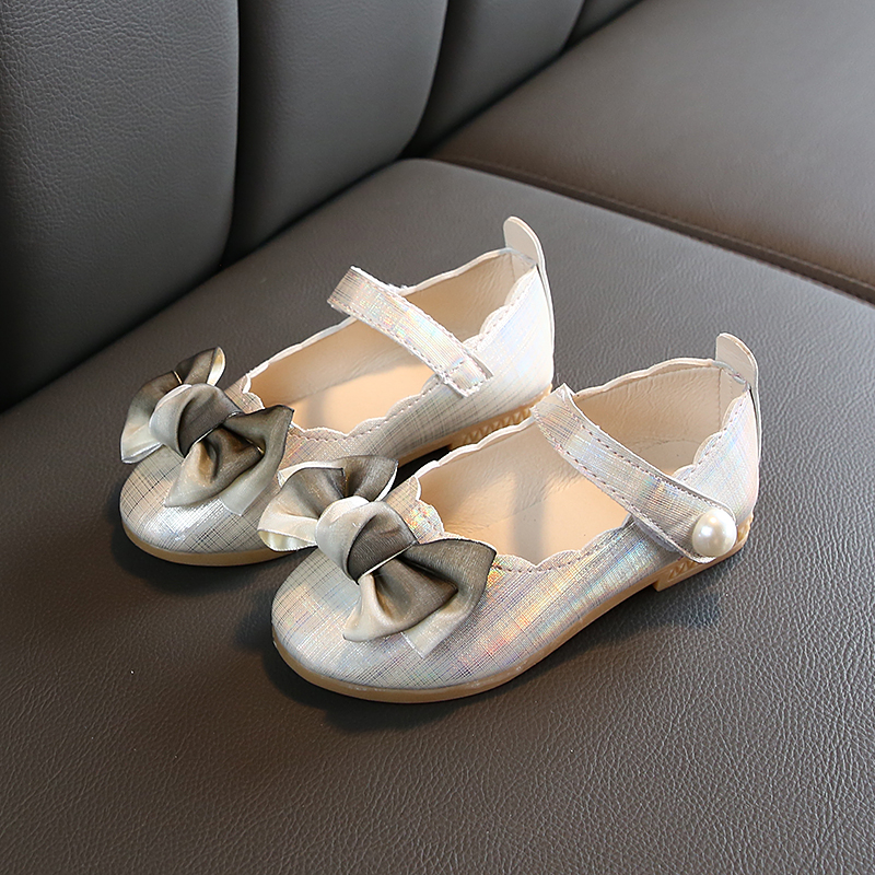Toddler Elegant Plaid Bowknot Velcro Princess Dancing Mary Jane Shoes