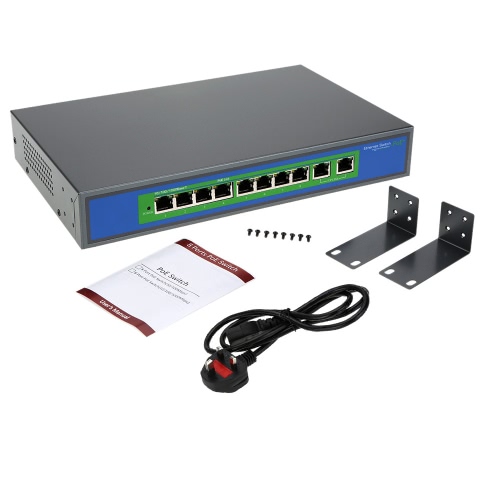8 puertos 1000Mbps IEEE802.3af POE Switch/inyector Power over Ethernet para IP cámara VoIP teléfono AP dispositivos 1010POE-AF