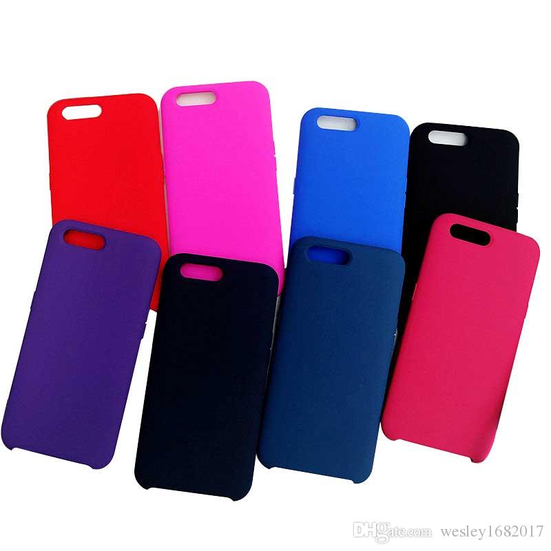 For iPhone X 8 7 7Plus Liquid Silicone phone case For iphone 6 6s Solid color Mobile Phone Back Cover for S8 S9 plus