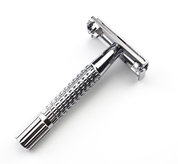 safety razor chrome alloy with packing sliver unscrew the two-sided turret manual shaving razor