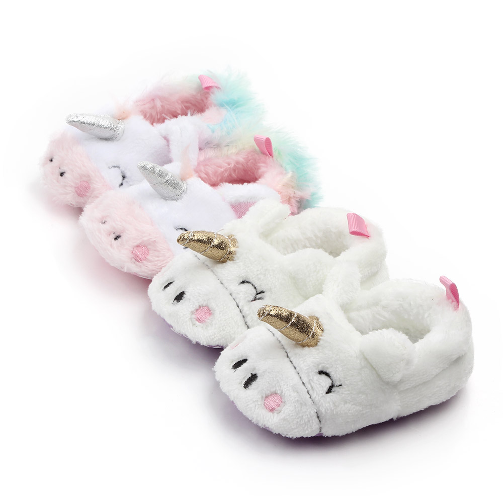 Baby / Toddler Girl Lovely Unicorn Embroidered Polarfleece Prewalker Shoes