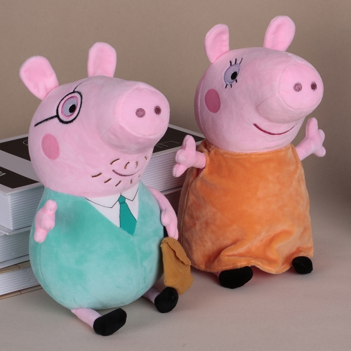 Original Brand Peppa Pig 30cm Dad Stuffed Plush Toy Family Party Doll Christmas New Year Gift for Kids