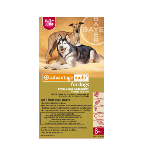 Advantage Multi (Advocate) Large Dogs 20.1-55 Lbs (Red) 6 Doses