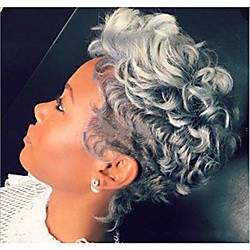 cheveux divins perruques synthétiques afro bouclés pour les femmes noires perruques grises courtes pour les femmes noires afro-américaines courtes perruques bouclées brun noir (gris) Lightinthebox