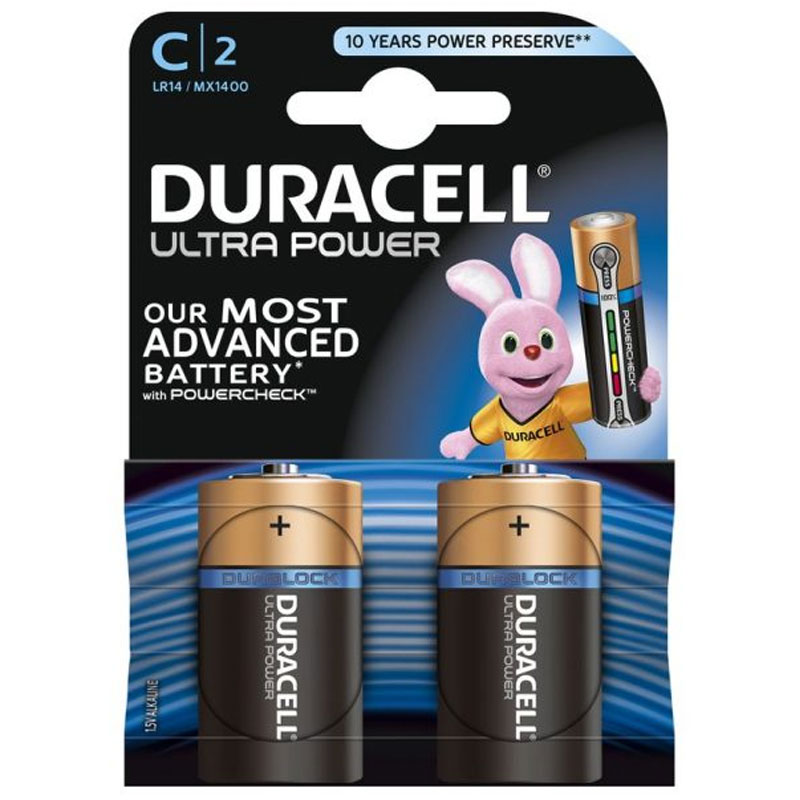 Duracell Ultra Power C Batteries - 2 Pack
