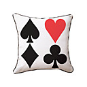 Estilo Poker funda de algodón almohada decorativa