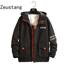 Zeustang 2020 new  Jackets Men Korean Long Sleeve Army Loose Hip Hop Mens Clothing Autumn Fashion Streetwear Casual Jacket  J105