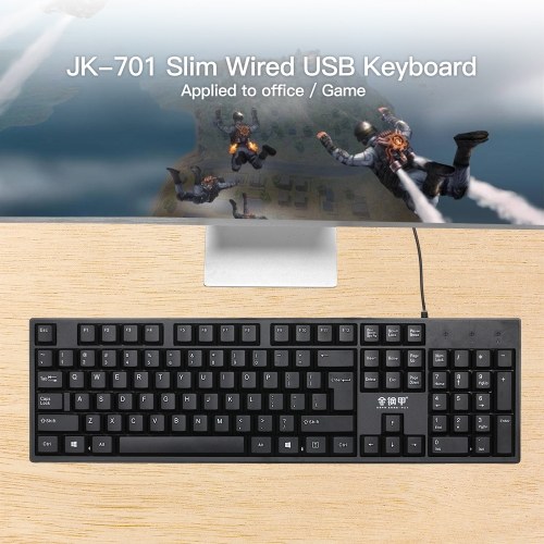 Kingangjia JK-701 Slim Wired USB Keyboard for MAC Laptop PC