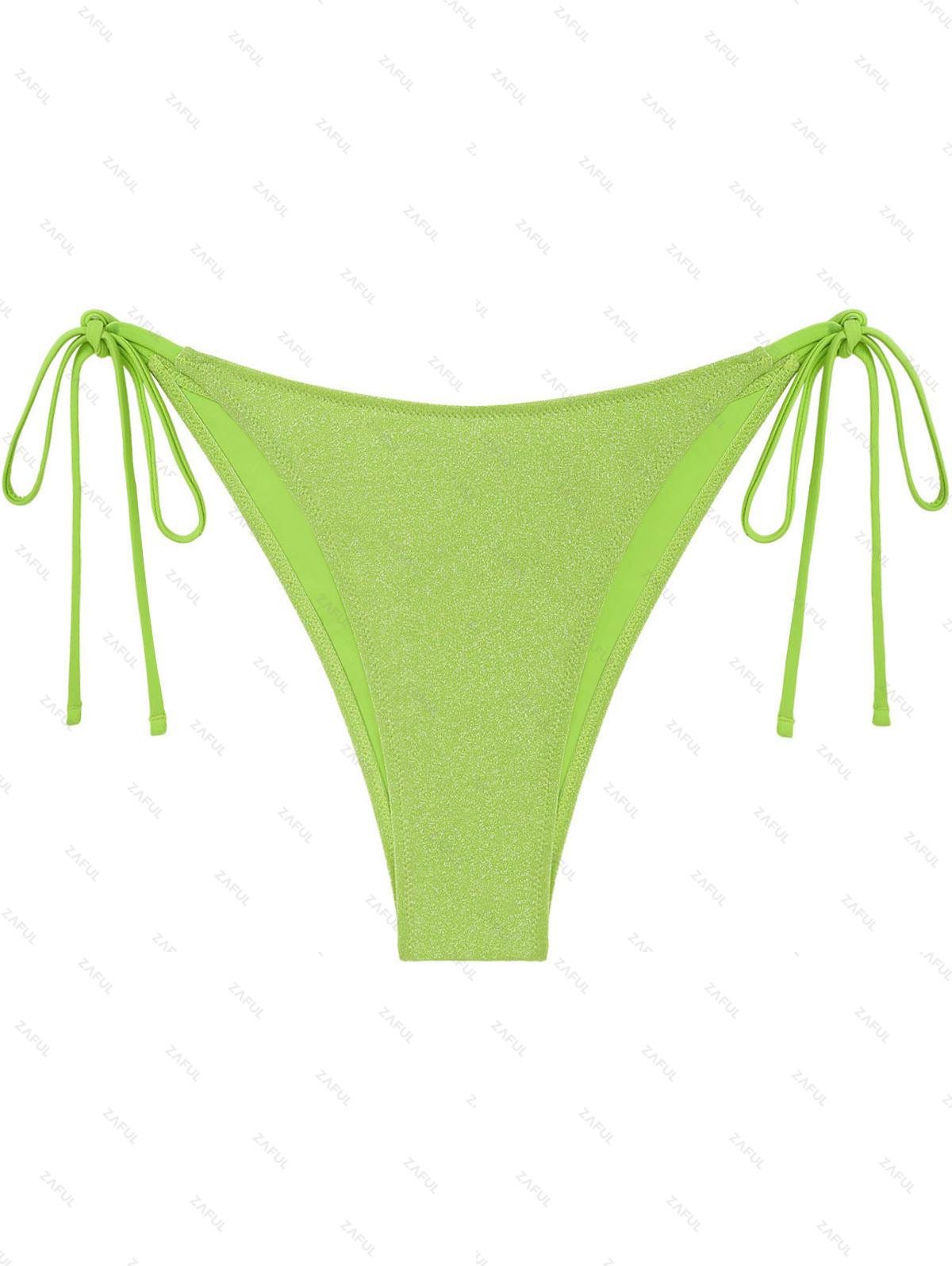 ZAFUL Bikini Bottom con Lazo Metálico Xs Verde claro