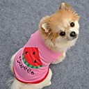 Gato Cachorro Camiseta Roupas para Cães Fruta Carta e Número Azul Rosa claro Algodão Ocasiões Especiais Para Verão Fantasias