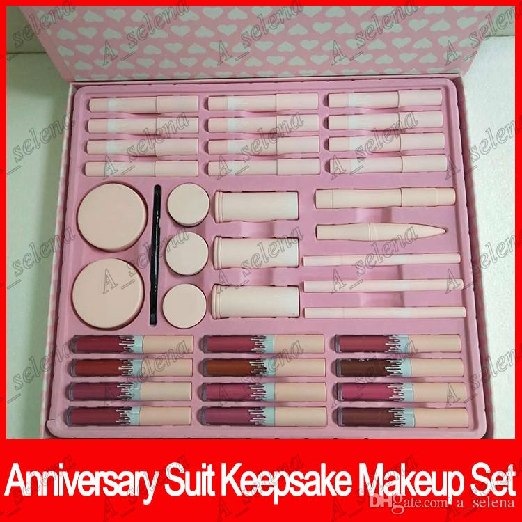 9 IN 1 Anniversary Suit Keepsake A Limited Edition Makeup Set Matte Liquid Lipstick Kim BB Cream free shipping