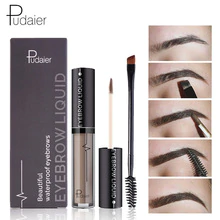 Pudaier Brand Eyebrow Gel Eye Brow Enhancer with Brush Waterproof Black Brown Natural Eyebrow Tint Dye Cream Tattoo Makeup kit