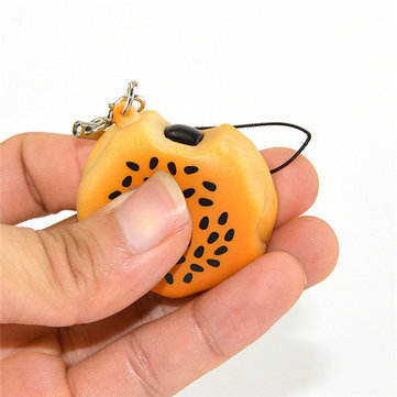 Seasame Hambuger 5cm Squeeze Stress Reliever Phone Bag Strap Pendant