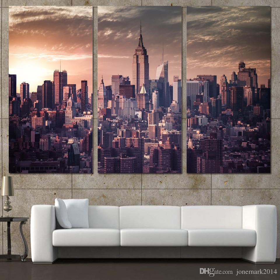 3 Pcs/Set Framed HD Printed City New York Buildings Picture Wall Art Canvas Print Decor Poster Canvas Modern Oil Painting