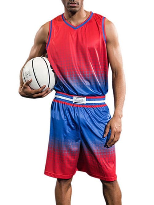 Quick Dry Breathable Contrast Color Basketball Jersey Sport Suit