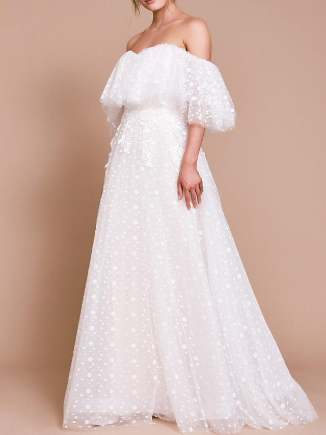 Vintage Lace A Line Wedding Dresses With Long Sleeves