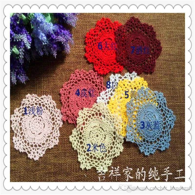 zakka fashion 30 pcs colored 13 cm round rustic wedding doilies as anti slip tea cup holder as innovative household with wolesale price