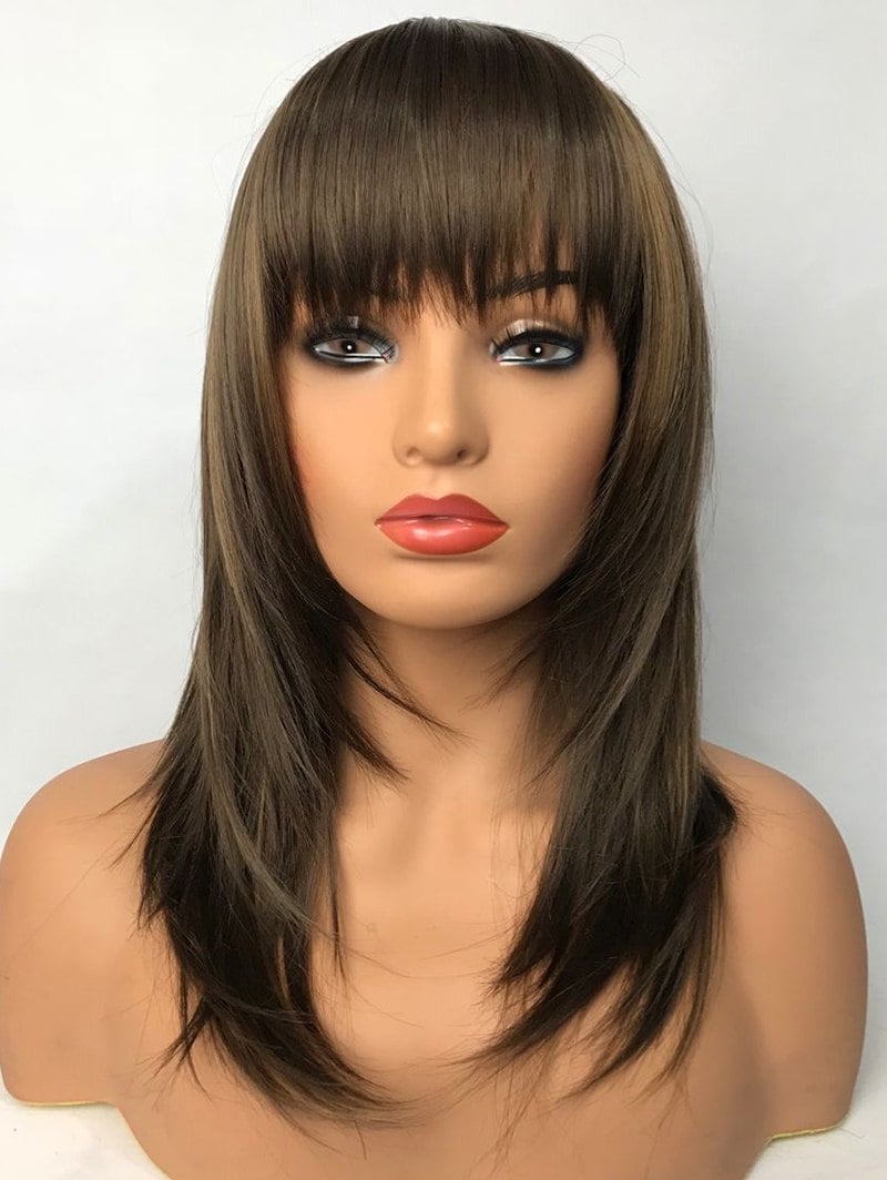 Full Bang Long Straight Party Capless Synthetic Wig
