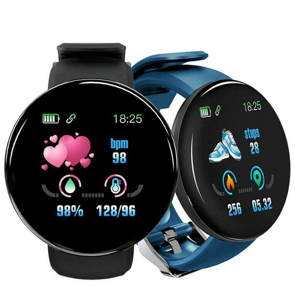 D18 Smart Watch Men Heart Rate/Blood Pressure/Blood Oxyge Monitor Smart Bracelet Wristband Fitness Tracker Waterproof