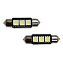 3-SMD sans erreur 6418 C5W ampoules LED pour les voitures européennes plaque d'immatriculation feux Xenon Blanc