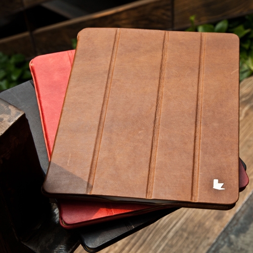 Véritable cuir magnétique Smart couvrir protecteur cas Stand pour iPad 4 3 2 réveil Sleep Vintage Brown