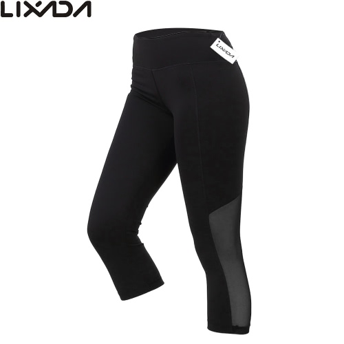 Lixada Women Tight Yoga Pants Stretchy Quick Drying Capri Pants Sports Leggings for Yoga Running