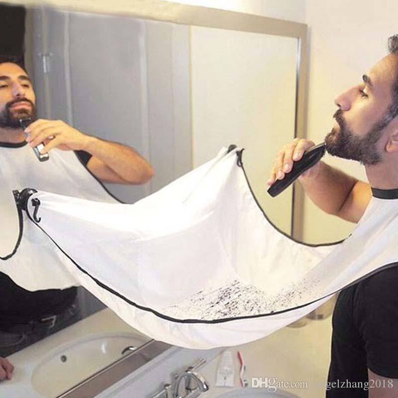 2Color Polyester Pongee Beard Bib Trimmer Hair Shave Apron For Man Polyester Beard Shave Cloth With Suction Cups
