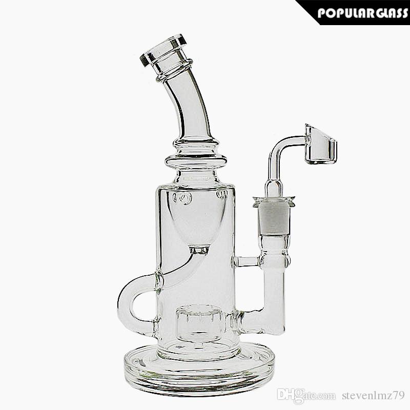 SAML Bong 9 Inch Tall Klein Dab Rig Glass Klein Oil Rigs Recycler Smoking water pipe Clear joint size 14.4mm PG5089(FC-Klein)
