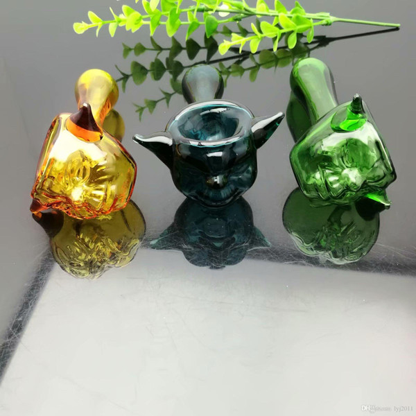 European and American popular pipes with sharp ears and colored glass Wholesale Glass Water Pipes Tobacco Accessories Glass Ash Catcher