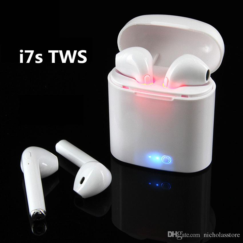 New I7S TWS i7s Bluetooth Headphone With Charger Box Twins Wireless Earbuds Eraphones for Phone X IAndroid Samsung with Retail Package