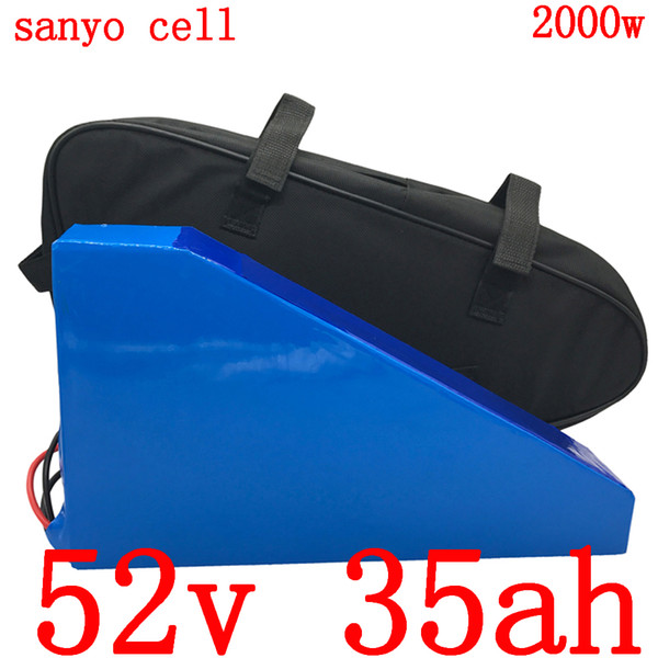 Customs tax 52V 35AH 52V Lithium battery electric bicycle use sanyo cell battery for 48V 1000W 1500W 2000W motor ebike