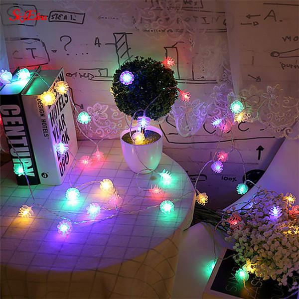 1.5M/10LED Christmas Garland Pine cone light string Fairy lights For Indoor New Year Xmas Wedding Decoration 6zMM260