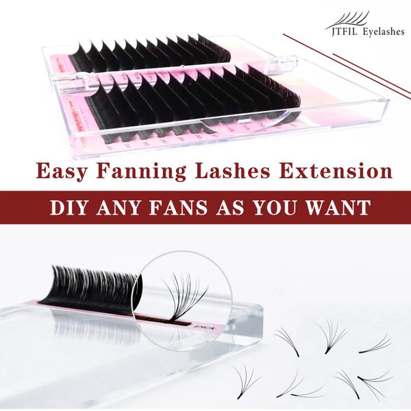 jtfil auto-fan eyelash extension 0.05mm thickness 2d/3d/4d/5d lashes soft mink eyelashes fans volume lashes natural makeup