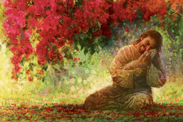 yongsung kim ye are mine jesus christ hugging sheep red roses home decor hd print oil paintings on canvas wall art pictures 200109