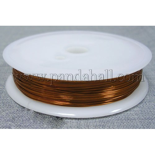 Copper Jewelry Wire, Chocolate, 0.3mm; 25m/roll