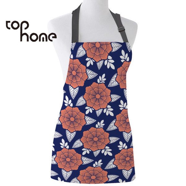 ome kitchen apron navy traditional japanese flower printed sleeveless canvas aprons for men women kids home cleaning tools