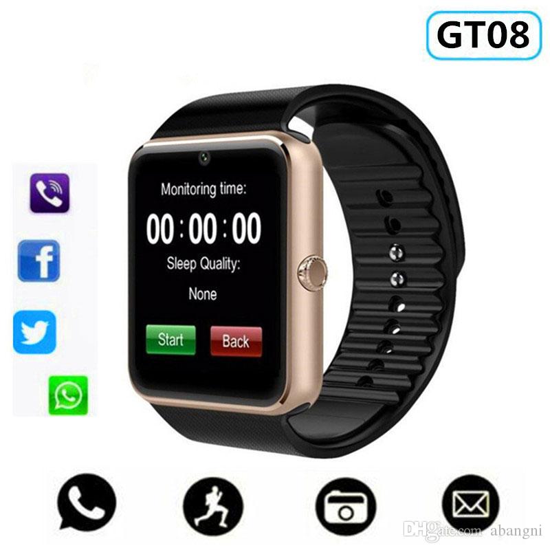 New Smart Watches iwatch Men GT08 Bluetooth Connectivity for iPhone Android Phone Smart Electronics with Sim Card Push Messages SIM Slot