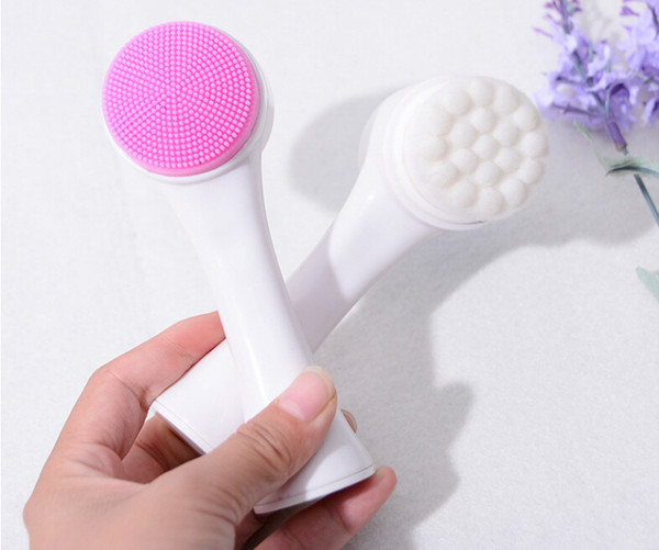 new cleaning brush standing two-sided silica gel facial brush cleanser clean and soft massage makeup tools ing