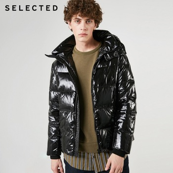 SELECTED Men's Glossy Short Down Jacket New Hooded Duck Down Coat Winter Casual Male Clothes C | 419112507