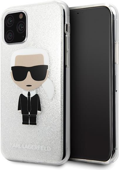Karl Lagerfeld - Iconic Glitter Case - Apple iPhone 11 Pro Max - Silber - Hard Cover - Schutzhülle (KLHCN65TPUTRIKSL)