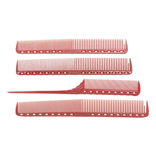 4 piezas profesional escala de pelo conjunto de peine salón de corte de pelo estilo medida peines cola peine cepillo de peluquería antiestático
