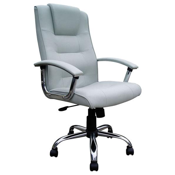 Westminster High Back Leather Office Chair- Silver