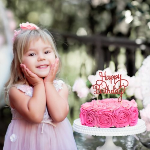 15pcs Glitter Paper Happy Birthday Cake Topper
