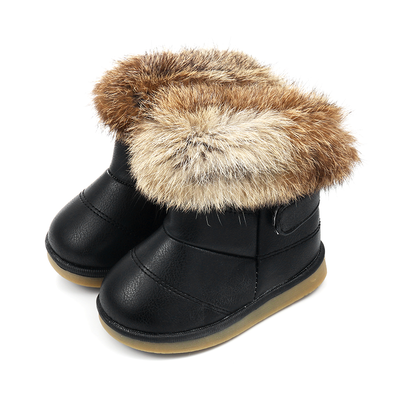 Toddler / Kid Girl Fluff Solid Casual Thermal Snow Boots
