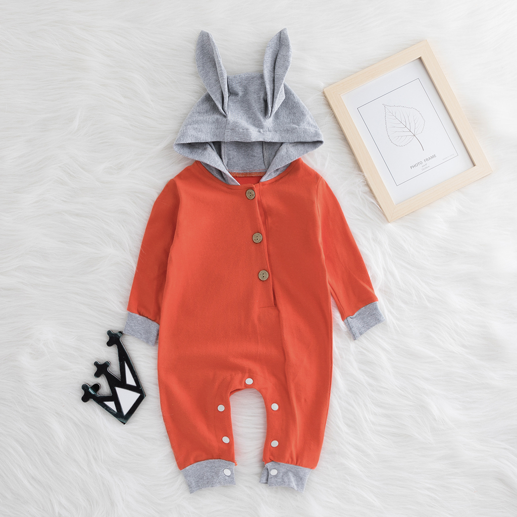 Baby Long-sleeve Bunny Design Jumpsuits