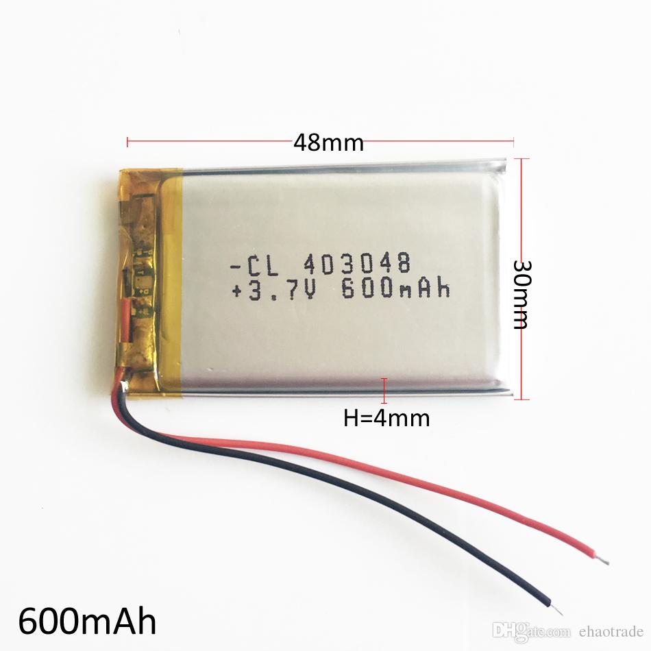 Wholesale 3.7V 600mAh Lithium Polymer LiPo Rechargeable Battery 403048 li ion cells For Mp3 MP4 MP5 GPS PSP Pocket E-books bluetooth 4*30*48