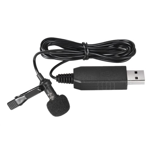 Andoer 150cm Portable Mini pince stéréo omnidirectionnelle USB Mic Microphone pour ordinateur PC
