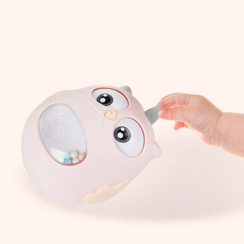 Owl Tumbler Roll Around Baby Rattle Toy Easy to grab Baby Toy